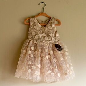 POPATU Cream Floral Tulle Baby Formal Dress